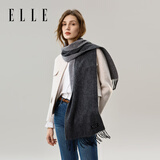 ELLE【礼盒装】100%羊毛围巾女士双面秋冬加厚保暖披肩围脖礼物新年