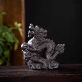 若善紫砂茶宠摆件可养吸财陶瓷十二生肖龙茶桌茶具小摆件禅意茶道配件 17紫泥-龙