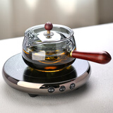 高茗鼠尾玻璃煮茶壶2025新款电陶炉煮茶器财鼠高档加厚茶水分离泡茶壶 诗园炉+逍遥壶400ml