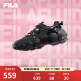 FILA 斐乐女鞋猫爪鞋3代老爹鞋休闲运动鞋缓震厚底慢跑鞋FLUID Ⅲ 黑-BK 37.5