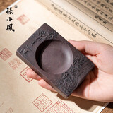 張小鳳砚台肇庆端砚宋坑砚台文房四宝墨池砚台墨盒书法用品创意摆件 涛声白鹤砚