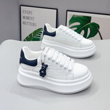 BFM麦崑小白鞋女鞋2026年新款秋季增高休闲鞋百搭厚底松糕鞋板鞋 1358白黑 36