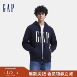 GAP男女装2024秋季新款印花字母logo抓绒连帽卫衣休闲外套660128