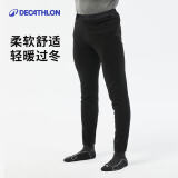 迪卡侬（DECATHLON）抓绒裤户外春秋男女保暖裤内胆绒裤运动加绒秋裤直筒裤裤子 男款-黑色（新老款随机发货）_24年新 M