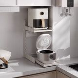 御仕家厨房微波炉置物架电饭煲台面可调节收纳架空气炸锅转角分层储物架 【上层带抽屉款】宽40×深35cm（内宽34cm）