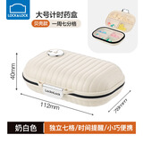乐扣乐扣（LOCK&LOCK） 分装药盒便携收纳随身小号旅行薬品盒子家用切药器 计时药盒-大号双层