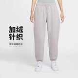 耐克NIKE女子针织加绒 高腰收腿裤 运动长裤FZ5997-009灰 M