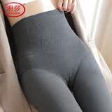 浪莎打底裤女秋冬加厚加绒螺纹高腰收腹提臀连裤袜竖条纹保暖裤子女
