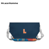 Mr.ace Homme原创小众斜挎包大学生休闲饺子包女单肩包户外运动百搭男 黛蓝白