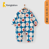 童泰婴儿连体衣冬季夹棉拜年衣服儿童新年装TS34D523-DS蓝色80cm