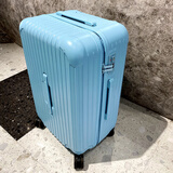 亿煊超大容量行李箱网红女高颜值潮流拉杆箱男轻音密码箱大号旅行皮箱 冰川蓝-大容量防刮抗压拉链款 36英寸【超大容量代购搬家神器】