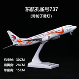猎瑞飞机模型空客A380南波音787东航民航客机摆件30CM带轮子带灯 东航孔雀737