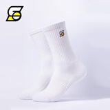 SLAMBLE男长筒袜潮加厚吸汗运动中高筒糖果色大码男袜 白色*1 M（37.5-42）