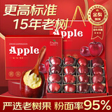正宗甘肃天水花牛苹果【顺丰速运-可送货上门】蛇红果面粉脆水果 15年果树-稀有果王【约80-90mm】 10斤礼盒装【精选果型送礼有面】