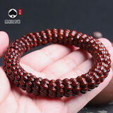 精雕紫金鼠菩提子手串手工核雕莲花底座佛珠文玩单圈手串念珠男女 14*9mm（精品款）紫金鼠