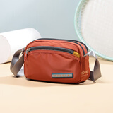 FOUVOR火狐时尚斜挎包女2025新款夏季休闲小包包多层手机包轻便牛津布包 栗子红（小款）