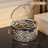 KAMAN桌面垃圾桶按压式高颜值家用车载杂物桶客厅卧室桌上收纳筒垃圾篓 圆形小号【按压开盖】1个