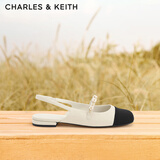 CHARLES&KEITH珠链绊带饰低跟凉鞋玛丽珍鞋女鞋子女生日礼物CK1-70900382 CK1-70900382-2粉白色 37