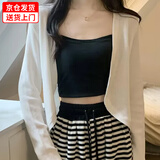 岚玘女装夏季针织衫开衫薄款外套披肩外搭2024上衣罩衫配长裙吊带显瘦 针织开衫短款白色 均码
