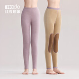 红豆（Hodo）女士保暖裤加厚加绒护膝贴片含羊毛中老年保暖棉裤大码单打底秋裤 柔雾紫（含羊毛护膝贴片） M (160)