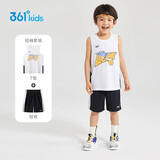 361°儿童运动套装25夏季男童3-14岁速干透气篮球套装 白130
