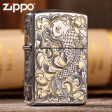 ZIPPO之宝煤油打火机防风康斯坦丁金银双色盔甲男友生日礼物七夕情人节 唐草鲤鱼-常规