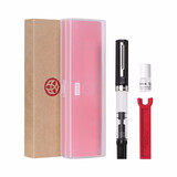三文堂（TWSBI） ECO钢笔活塞上墨式钢笔系列学生成人练字书法透明示范钢笔男女孩大容量免费刻字送礼官方正品 黑色 EF尖