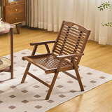 曼好时可折叠靠背椅子家用懒人躺椅阳台休闲楠竹凉椅户外便携式露营餐椅 楠竹折叠椅【常规款】