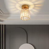 雷士（NVC）过道灯led玄关灯 北欧创意时尚水晶卧室餐厅灯过道走廊衣帽间门厅 克里斯 奢金玄关灯-带7瓦光源