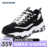 Skechers斯凯奇男鞋加绒保暖时尚休闲运动鞋厚底熊猫鞋休闲运动鞋 【加绒】黑色/白色/BKW 39.5