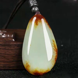 DR-FLVVS和田玉籽料新疆色籽原石吊坠男女情侣款带皮玉石项链挂 籽料原石挂件