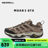 迈乐（Merrell）男女款户外越野徒步鞋MOAB GTX防水透气防滑抓地耐磨登山鞋 J035797 灰深兰-3 GTX男款 40