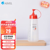 阿司倍鹭（ASVEL）家用厨房调味瓶塑料蜂蜜挤压瓶 尖嘴挤酱瓶细口耗油瓶 红色400ML