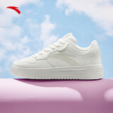 安踏轻松板鞋厚底小白鞋女鞋2026春季学生增高百搭运动鞋子轻便休闲鞋 【大logo】纸莎白-2 38.5