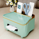 明智一凡轻奢纸巾盒客厅抽纸家用桌面收纳茶几多功能 遥控器收纳盒高级感 纸巾盒【绿色】福利款