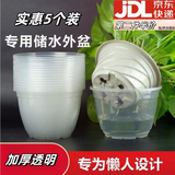 靓做绿萝专用储水外花盆懒人自动吸水盆透明PP塑料杯免浇水水培花盆 懒人花盆【5个装】不含内盆
