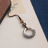 航云优壳【十二生肖】本命佛手机挂绳纯银钥匙扣绳手机链挂件男款女挂饰品 [生肖狗猪]阿弥陀佛[祥云纹挂件]