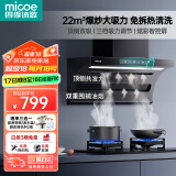 四季沐歌（MICOE）油烟机家用顶侧双吸抽油烟机大吸力厨房抽烟机脱排油烟机免拆自清洗抽烟机一级能效侧顶吸油烟机 【免费安装】大灯条+挥手启动+自动热清洗