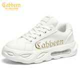 卡宾（CABBEEN）厚底休闲鞋男简约百搭鞋子男士老爹鞋潮流气垫运动鞋 白色 39