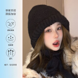 俞兆林包包帽大头围毛线帽子冬季女可爱包头帽巴拉克拉法帽毛绒针织帽女
