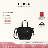 芙拉（FURLA）NET迷你女士时尚通勤牛皮菜篮子手提托特包 黑色