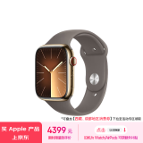 Apple/苹果 Watch Series 9 智能手表GPS+蜂窝款45毫米金色不锈钢表壳陶土色运动型表带S/M MRPK3CH/A