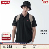 Levi's李维斯情侣同款短袖POLO衫休闲商务时尚轻薄舒适 黑色0005 S