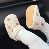 米嘟尔冬季宝宝棉鞋6到12个月婴儿学步鞋软底婴幼儿雪地靴高帮加绒加厚8 米白（Z35小熊靴） 12 M 内长12cm 建议6-12个月