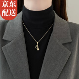 伊黛儿金色葫芦吊坠项链女轻奢小众毛衣链2025年新款锁骨链满钻饰品 金葫芦毛衣链L0813