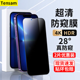 Tensam【防窥】适用苹果13/Pro/14防窥钢化膜Apple iphone13proMax手机膜13mini全屏防爆抗蓝光保护贴膜 【黑边大视窗|钢化LG】防窥款*2片装 苹果13/13Pro/