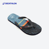 迪卡侬（DECATHLON）人字拖男士拖鞋沙滩鞋潮流室外耐磨便携速干舒适sbt 藏青树叶 41.5 _男款