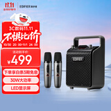 漫步者（EDIFIER）PP205S双麦版手提便携式蓝牙音箱 户外K歌音箱 教学扩音器 暮云灰 高保真防水 礼物