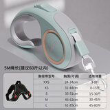 KimPets狗狗自动牵引绳可伸缩遛狗绳狗链子中小型犬防挣脱外出宠物用品 【绿色】5米 胸背套装XS码（适用8-15斤）