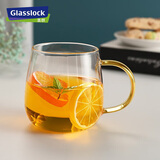Glasslock玻璃杯水杯高硼硅牛奶杯耐冷耐热泡茶杯带把手茶杯咖啡杯450ml